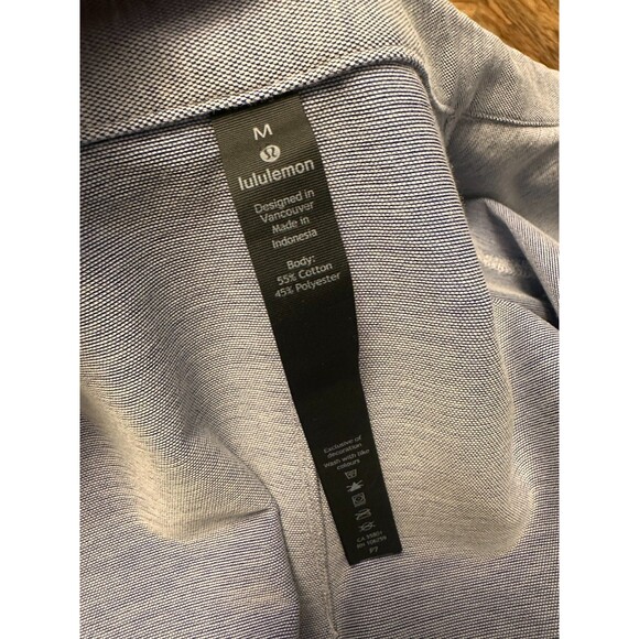Lululemon Commission Shirt Mens M Gray Stretch Travel Button Down Hidden Pocket - Picture 9 of 12